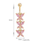 Steel Butterfly-shaped Puncture Belly Ring Popular Navel Accessories For Women