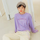 Round neck letter printed long sleeve T-shirt for women