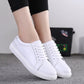 2021 Winter New Lady  White Shoe Leather Shoes Casual Shoes Female Korean Students Wholesale Manufacturers