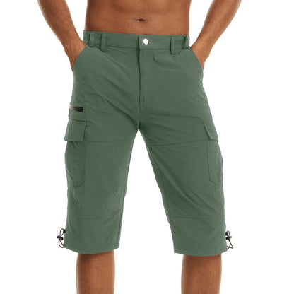 Summer Cropped Trousers For Men Thin Loose Casual Straight Pants Outdoor Sports