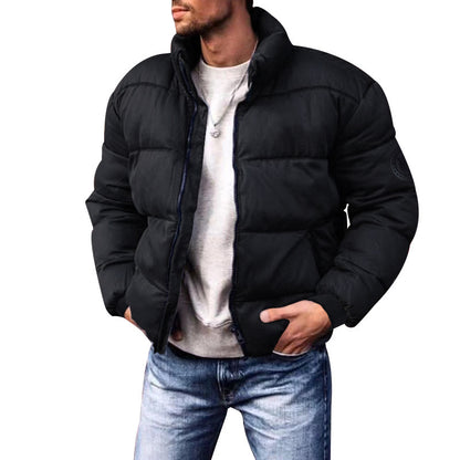 Coat Stand-up Collar Downcotton-padded Jacket Thickened Men&