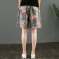 Summer Thin Denim Printed Five - Quarter Wide Leg Pants For Women